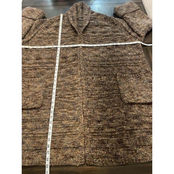 Soft Surroundings 3X Brown Marled Metallic Long Cardigan Sweater Open Front Cozy - Picture 8 of 10